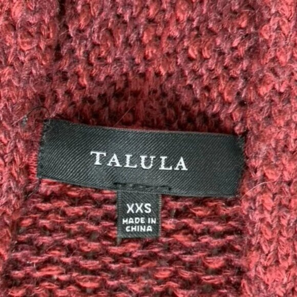 Talula Aritzia Women's Lenox Cardigan Sweater Knit Cashmere Wool Burgundy XXS - Picture 9 of 15
